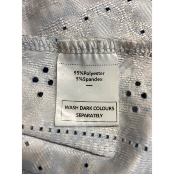 Xieerduo Womens Strappy Tank Top L Blue White Damask Print Cottagecore - Picture 4 of 8